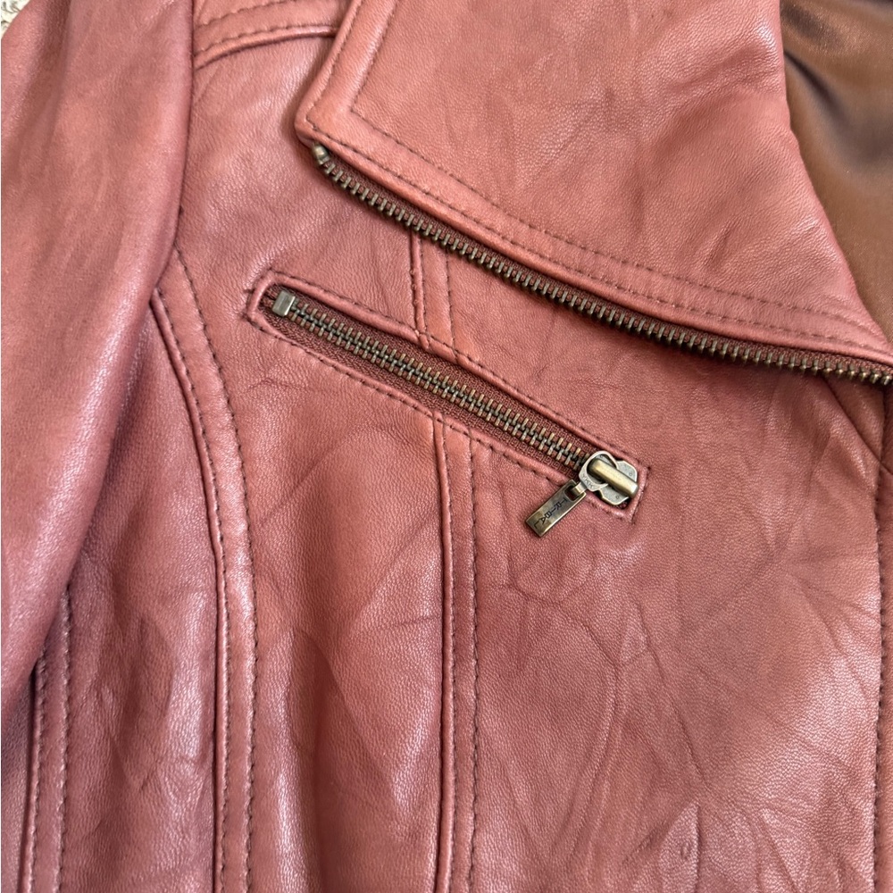 Tribal Women's Rust/Brown Leather Jacket - Picture 3 of 6